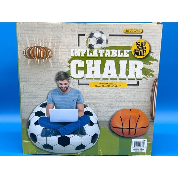 Inflatable Soccer Ball Chair 35" x 35" Indoor/Outdoor Use For Kids & Adults By M - Picture 4 of 6
